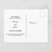 アールデコラグジュアリー日付カードを保存 インビテーションポストカード (裏面)