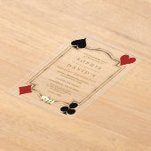 アールデコラスベガスカジノロイヤルトランプのポーカー結婚ズ アクリル招待状 (レイダウン)