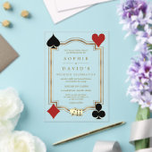 アールデコラスベガスカジノロイヤルトランプのポーカー結婚ズ アクリル招待状 (インサイチュ (ウェディング))