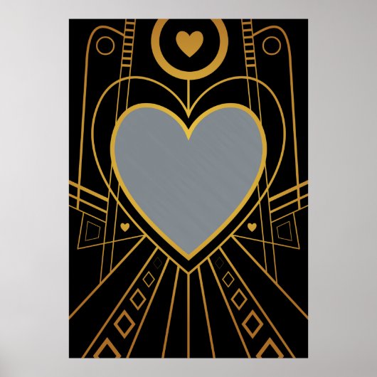 アールデコラブハート縁ど ポスター (正面)