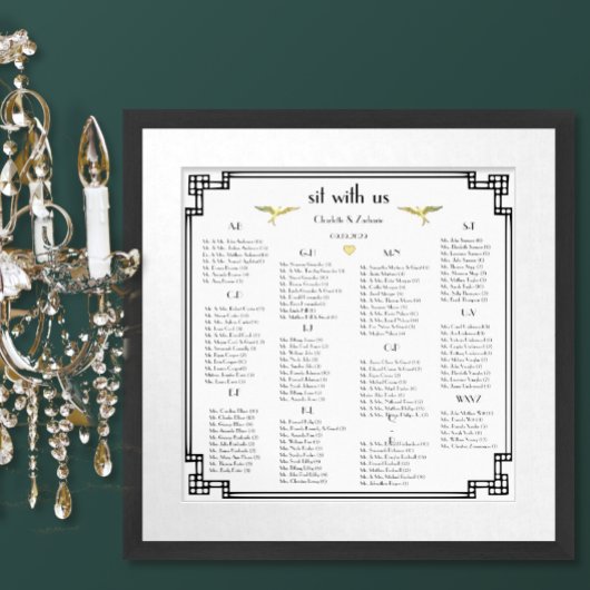 アールデコラブバードオールドカスタムマネー結婚カラー ポスター