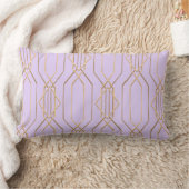 アールデコラベンダー&金ゴールドランバーピロー ランバークッション (ブランケット)