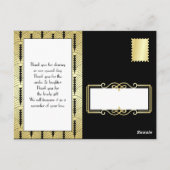アールデコラヴ&感謝してい金ゴールドブラック写真ありがとう ポストカード (裏面)