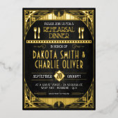 アールデコリハーサルディナーフォイル招待状 箔招待状 (正面)