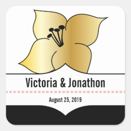 アールデコリリモダンタイポグラフィウェディング招待 スクエアシール