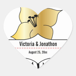 アールデコリリモダンタイポグラフィウェディング招待 ハートシール