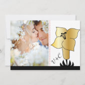 アールデコリリモダンタイポグラフィウェディング招待 招待状 (裏面)