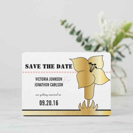 アールデコリリモダンタイポグラフィウェディング招待 招待状 (スタンド正面)