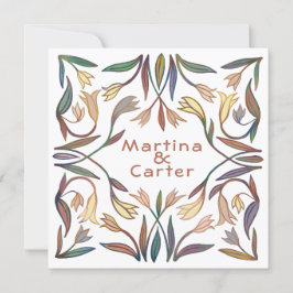 アールデコリリーハンドメイドフローラボホ結婚ズ 招待状