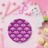 アールデコリリー、アメジスト紫と蘭 ペーパープレート (パーティー)