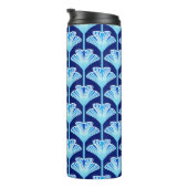 アールデコリリー、コバルトブルー、アクアとホワイト タンブラー (回転右)