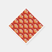 アールデコリリー、タンゲリンオレンジと金ゴールド スタンダードカクテルナプキン (角)