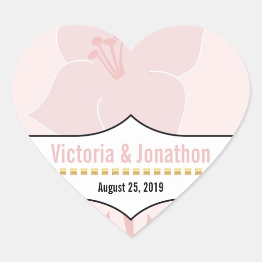 アールデコリリー モダン タイポグラフィー ウェディング インビテーション ハートシール (正面)