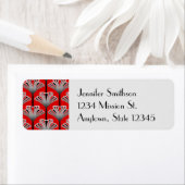 アールデコリリー，深い赤と灰色 ラベル (インサイチュ)