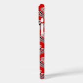 アールデコリリー，深い赤と灰色 Case-Mate iPhoneケース (裏面 / 左)