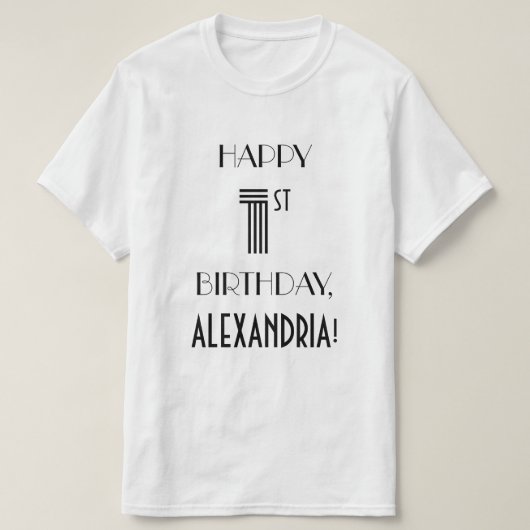 アールデコルッインスパイアク1st誕生日パーティーシャツ tシャツ (デザイン正面)