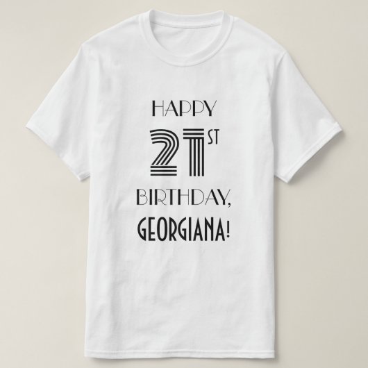 アールデコルッインスパイアク21歳の誕生日パーティーシャツ Tシャツ (デザイン正面)