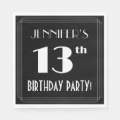 アールデコルック13th誕生日パーティーと名前をカスタムする スタンダードランチョンナプキン (正面)