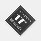 アールデコルック17th誕生日パーティーと名前をカスタムする スタンダードランチョンナプキン (角)