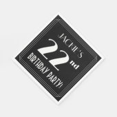 アールデコルック22nd誕生日パーティーと名前をカスタムする スタンダードランチョンナプキン (角)