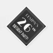 アールデコルック26th誕生日パーティーと名前をカスタムする スタンダードランチョンナプキン (角)