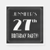 アールデコルック27th誕生日パーティーと名前をカスタムする スタンダードランチョンナプキン (正面)