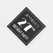 アールデコルック27th誕生日パーティーと名前をカスタムする スタンダードランチョンナプキン (角)