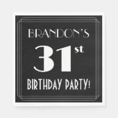 アールデコルック31th誕生日パーティーと名前をカスタムする スタンダードランチョンナプキン (正面)