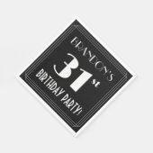 アールデコルック31th誕生日パーティーと名前をカスタムする スタンダードランチョンナプキン (角)