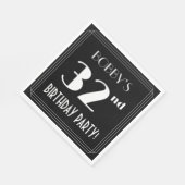 アールデコルック32nd誕生日パーティーと名前をカスタムする スタンダードランチョンナプキン (角)