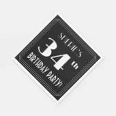 アールデコルック34th誕生日パーティーと名前をカスタムする スタンダードランチョンナプキン (角)