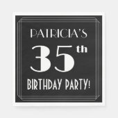 アールデコルック35th誕生日パーティーと名前をカスタムする スタンダードランチョンナプキン (正面)