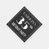 アールデコルック35th誕生日パーティーと名前をカスタムする スタンダードランチョンナプキン (角)