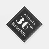 アールデコルック36th誕生日パーティーと名前をカスタムする スタンダードランチョンナプキン (角)