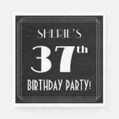 アールデコルック37th誕生日パーティーと名前をカスタムする スタンダードランチョンナプキン (正面)