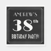 アールデコルック38th誕生日パーティーと名前をカスタムする スタンダードランチョンナプキン (正面)