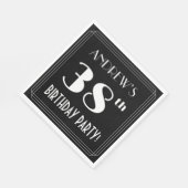 アールデコルック38th誕生日パーティーと名前をカスタムする スタンダードランチョンナプキン (角)