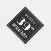 アールデコルック39th誕生日パーティーと名前をカスタムする スタンダードランチョンナプキン (角)