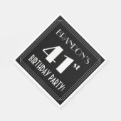 アールデコルック41th誕生日パーティーと名前をカスタムする スタンダードランチョンナプキン (角)