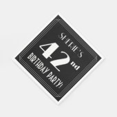 アールデコルック42nd誕生日パーティーと名前をカスタムする スタンダードランチョンナプキン (角)