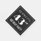 アールデコルック43rd誕生日パーティーと名前をカスタムする スタンダードランチョンナプキン (角)