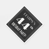 アールデコルック44th誕生日パーティーと名前をカスタムする スタンダードランチョンナプキン (角)