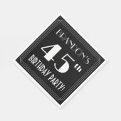 アールデコルック45th誕生日パーティーと名前をカスタムする スタンダードランチョンナプキン (角)