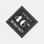 アールデコルック46th誕生日パーティーと名前をカスタムする スタンダードランチョンナプキン (角)