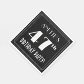 アールデコルック47th誕生日パーティーと名前をカスタムする スタンダードランチョンナプキン (角)