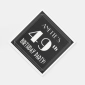 アールデコルック49th誕生日パーティーと名前をカスタムする スタンダードランチョンナプキン (角)