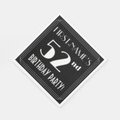 アールデコルック52nd誕生日パーティーと名前をカスタムする スタンダードランチョンナプキン (角)