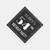 アールデコルック54th誕生日パーティーと名前をカスタムする スタンダードランチョンナプキン (角)