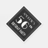 アールデコルック56th誕生日パーティーと名前をカスタムする スタンダードランチョンナプキン (角)