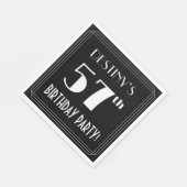 アールデコルック57th誕生日パーティーと名前をカスタムする スタンダードランチョンナプキン (角)